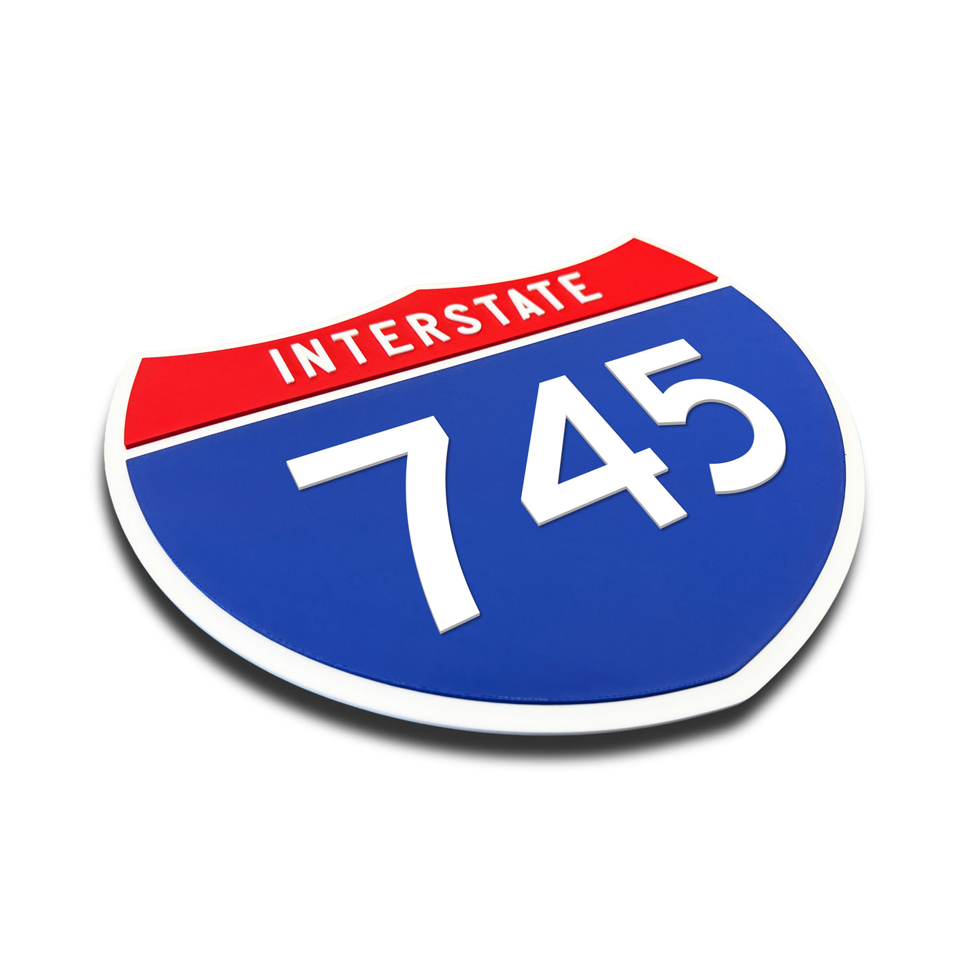Interstate 745 Number Only road sign replica three quarter view