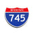 Interstate 745 Number Only road sign replica front view