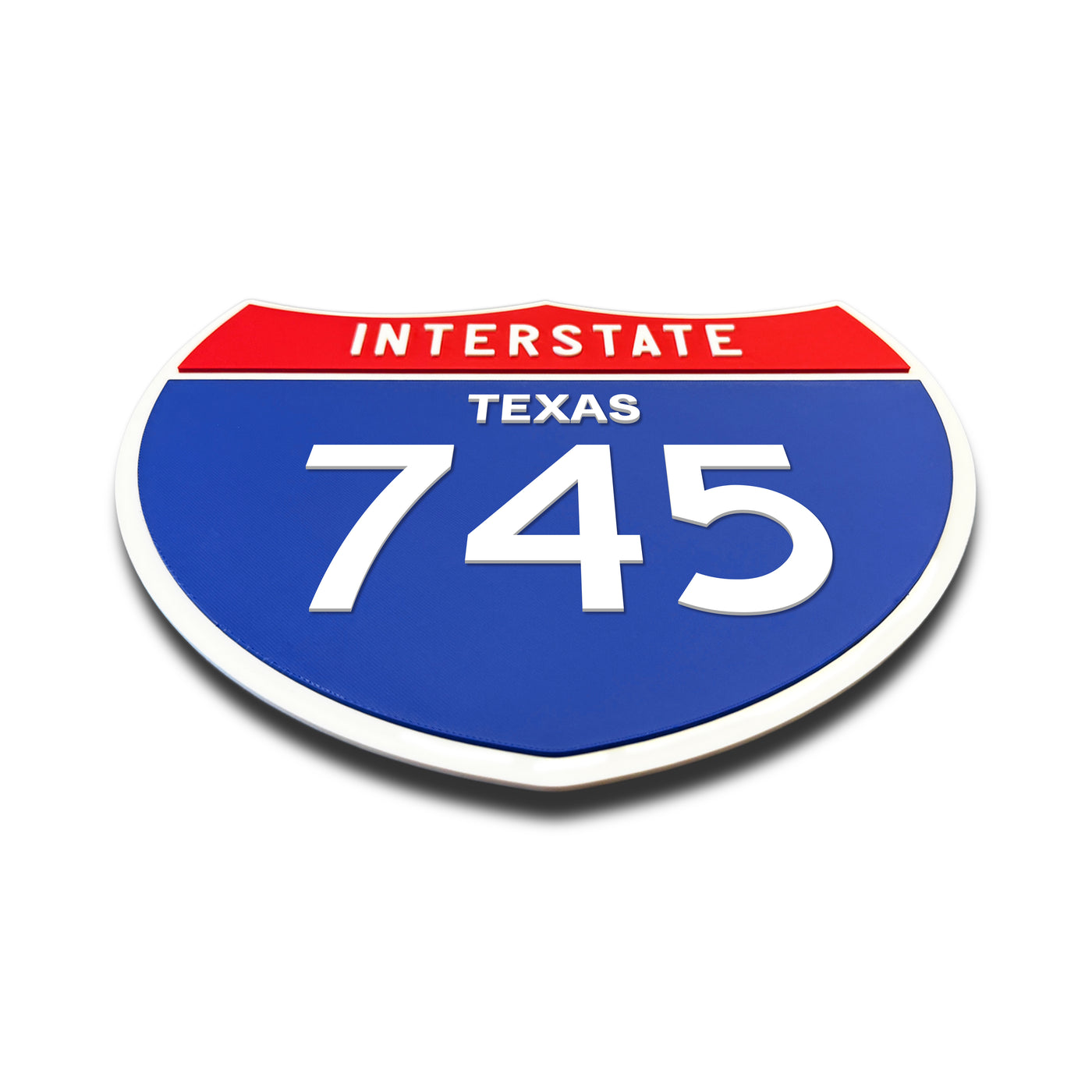 Interstate 745 – Texas road sign replica flat view