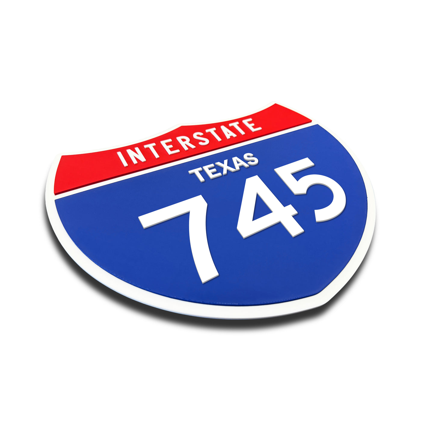 Interstate 745 – Texas road sign replica three-quarter view