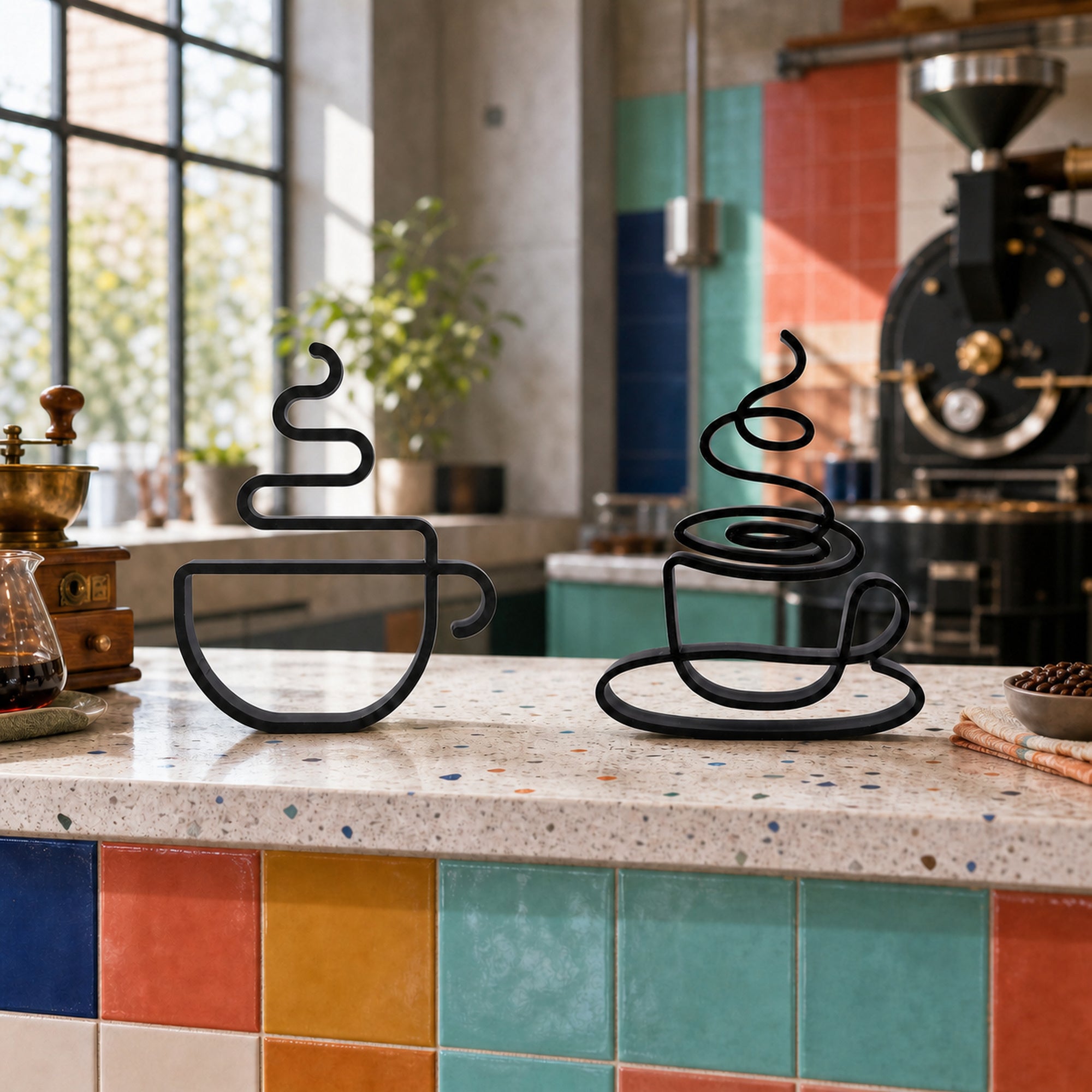 Coffee Line Art Sculpture Collection