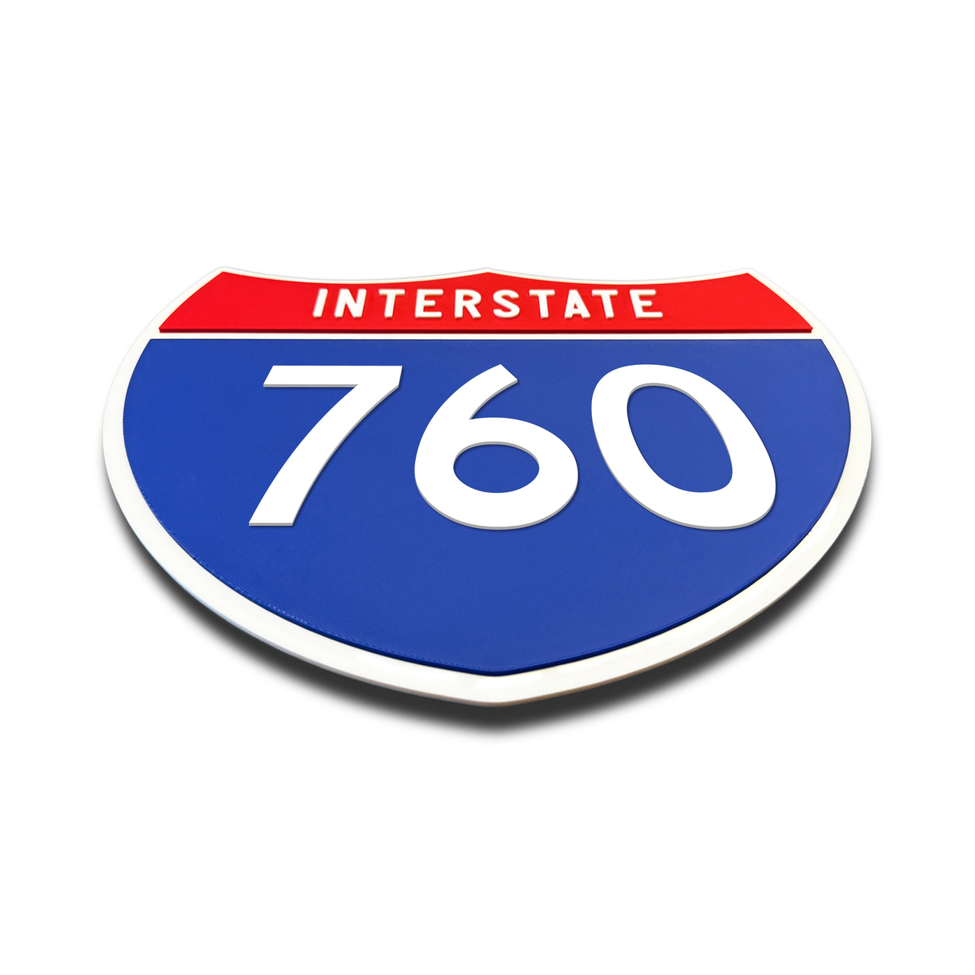 Interstate 760 Number Only road sign replica flat view