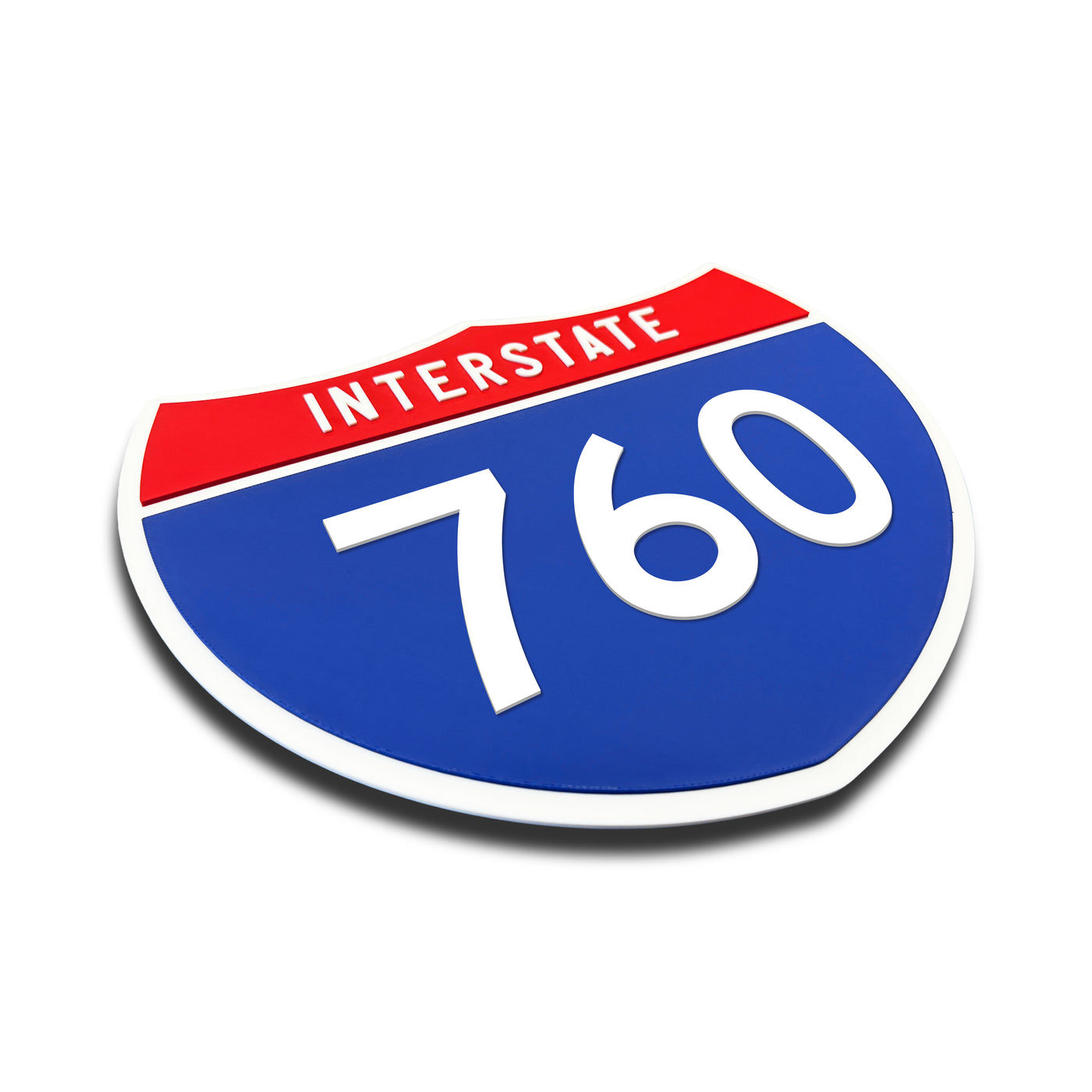 Interstate 760 Number Only road sign replica three quarter view