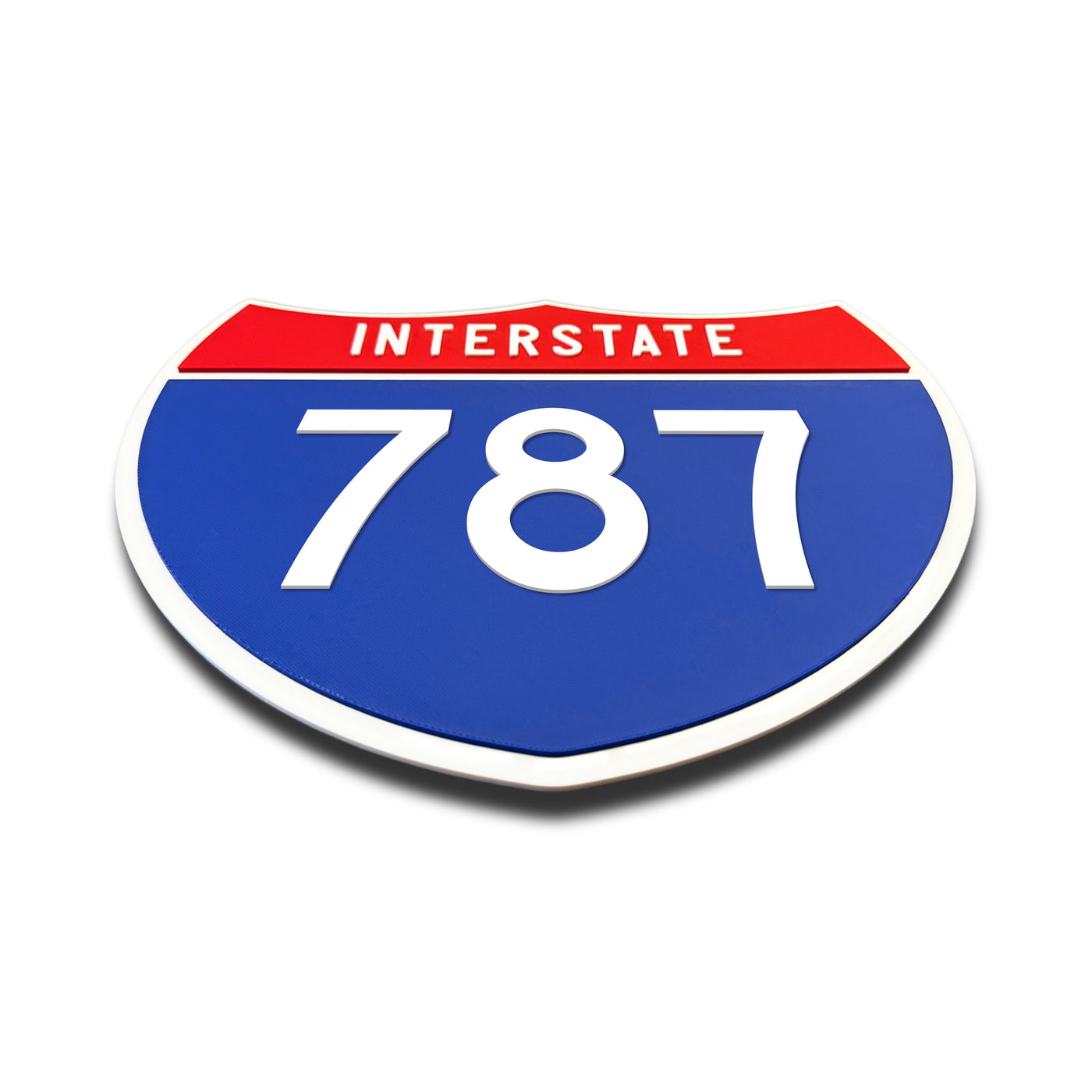 Interstate 787 Number Only road sign replica flat view