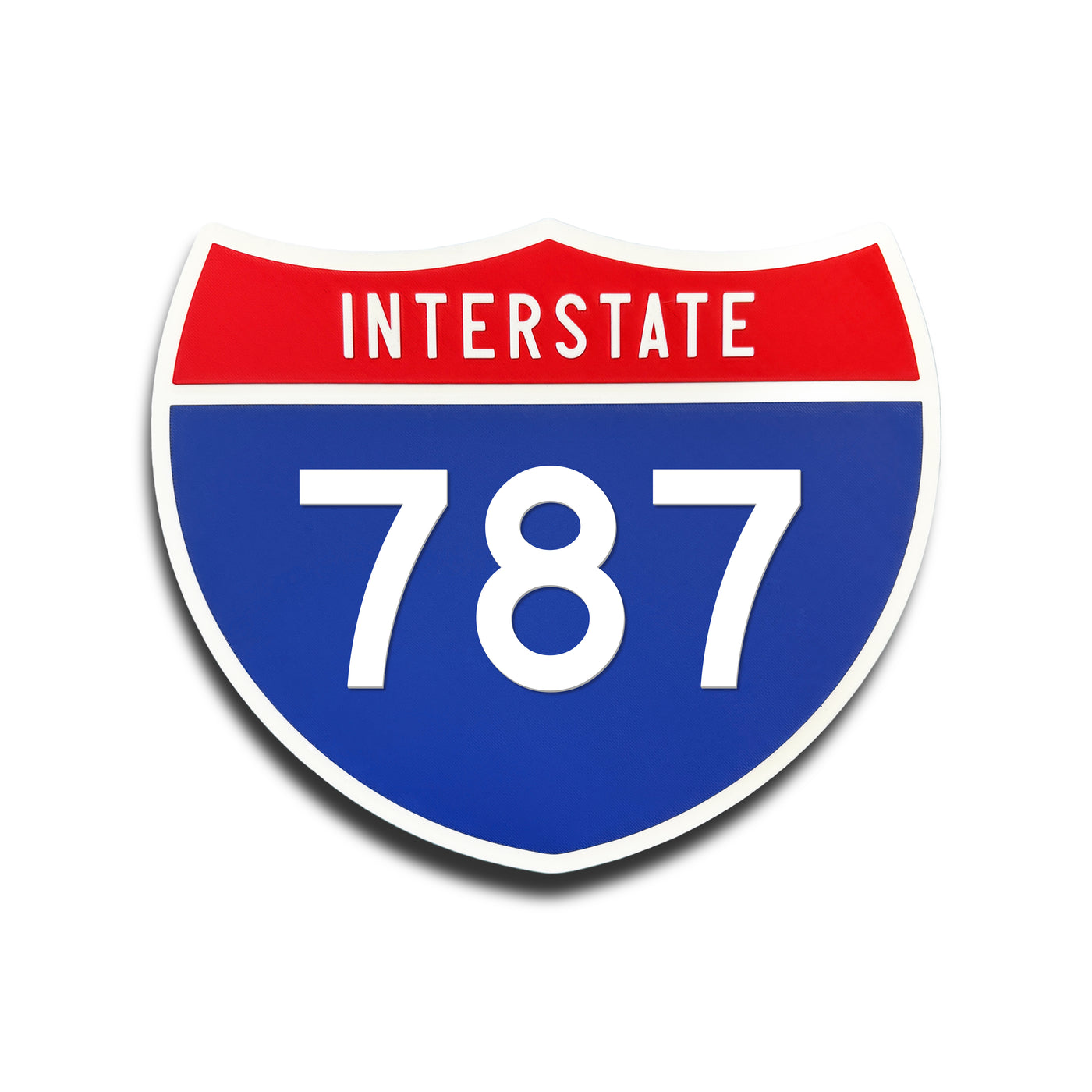 Interstate 787 Number Only road sign replica front view