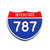 Interstate 787 Number Only road sign replica front view