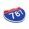 Interstate 787 Number Only road sign replica three quarter view