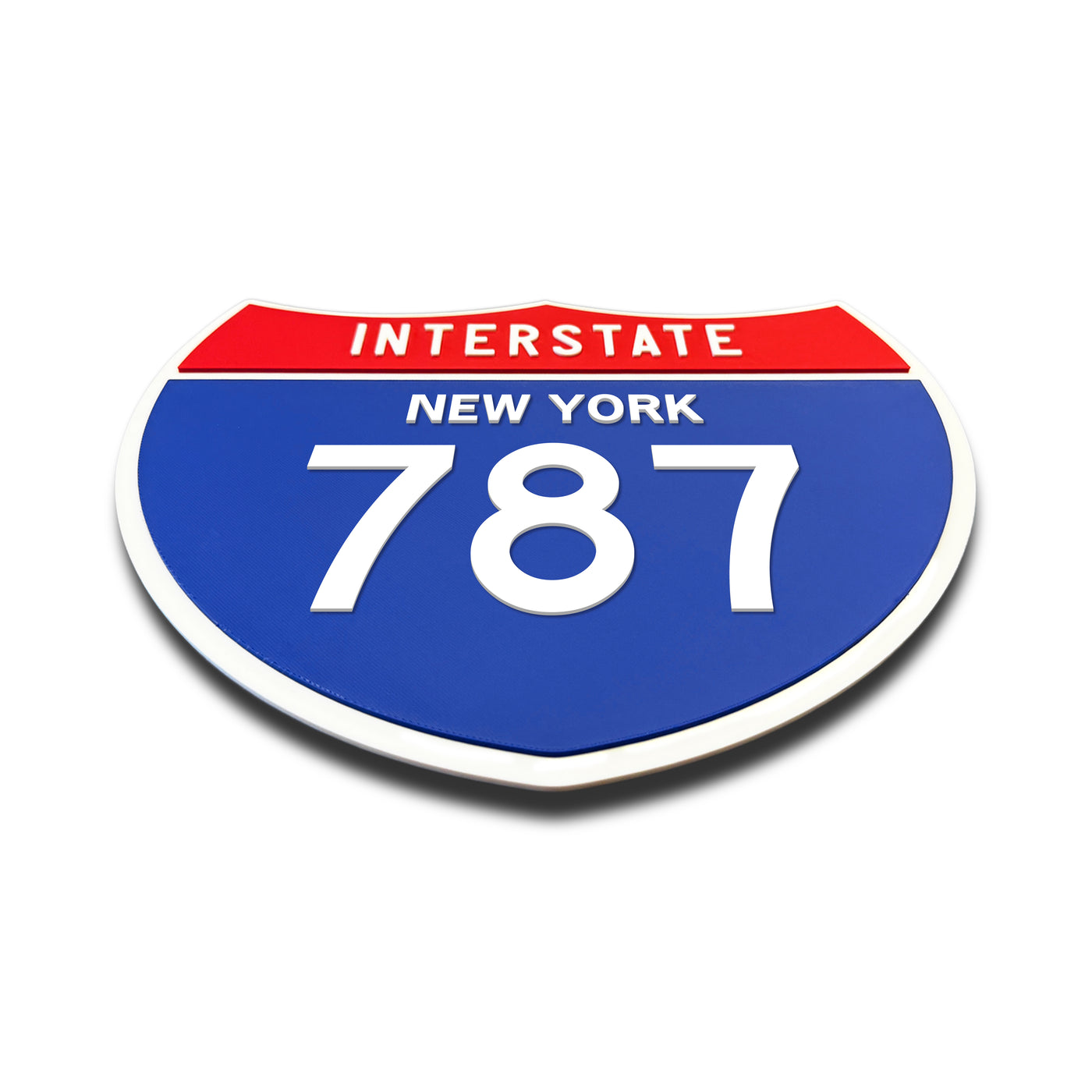 Interstate 787 – New York road sign replica flat view