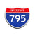 Interstate 795 Number Only road sign replica front view