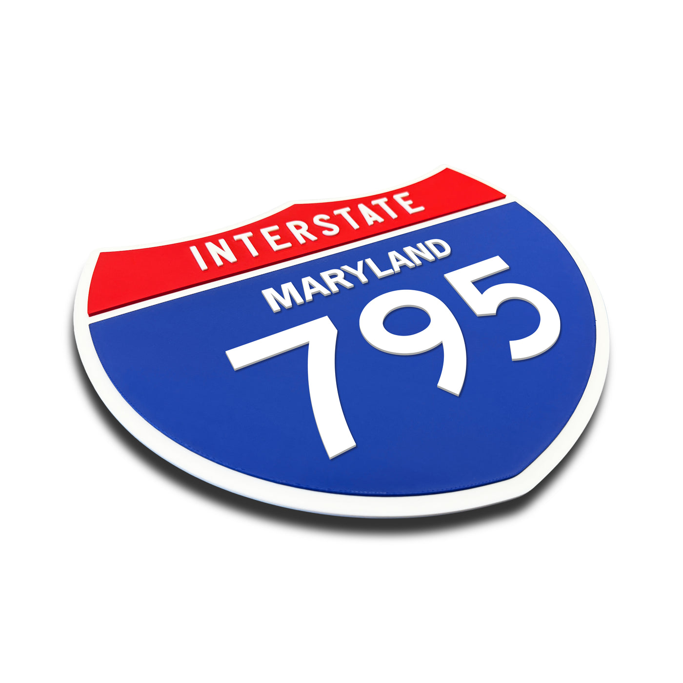 Interstate 795 – Maryland road sign replica three-quarter view