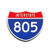 Interstate 805 Number Only road sign replica front view
