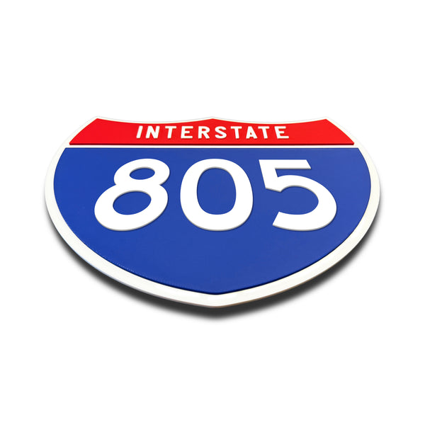Interstate 805 Number Only road sign replica flat view