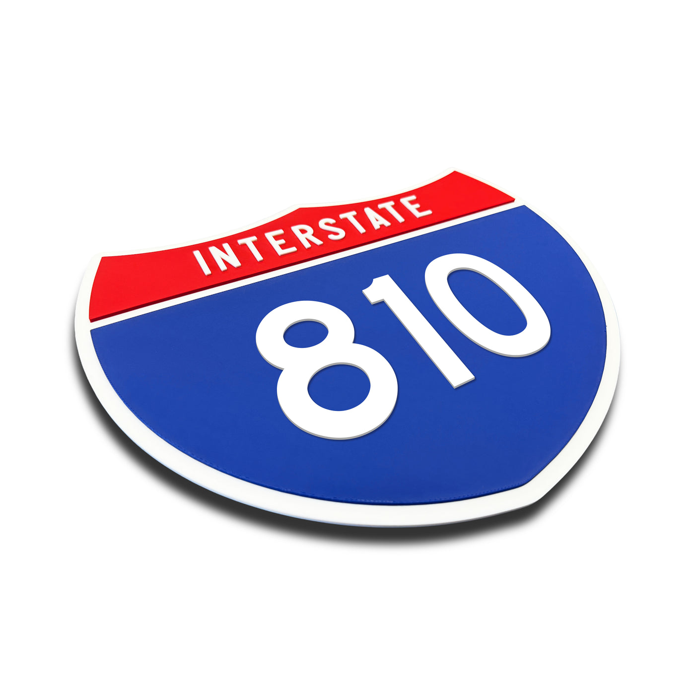 Interstate 810 Number Only road sign replica three quarter view