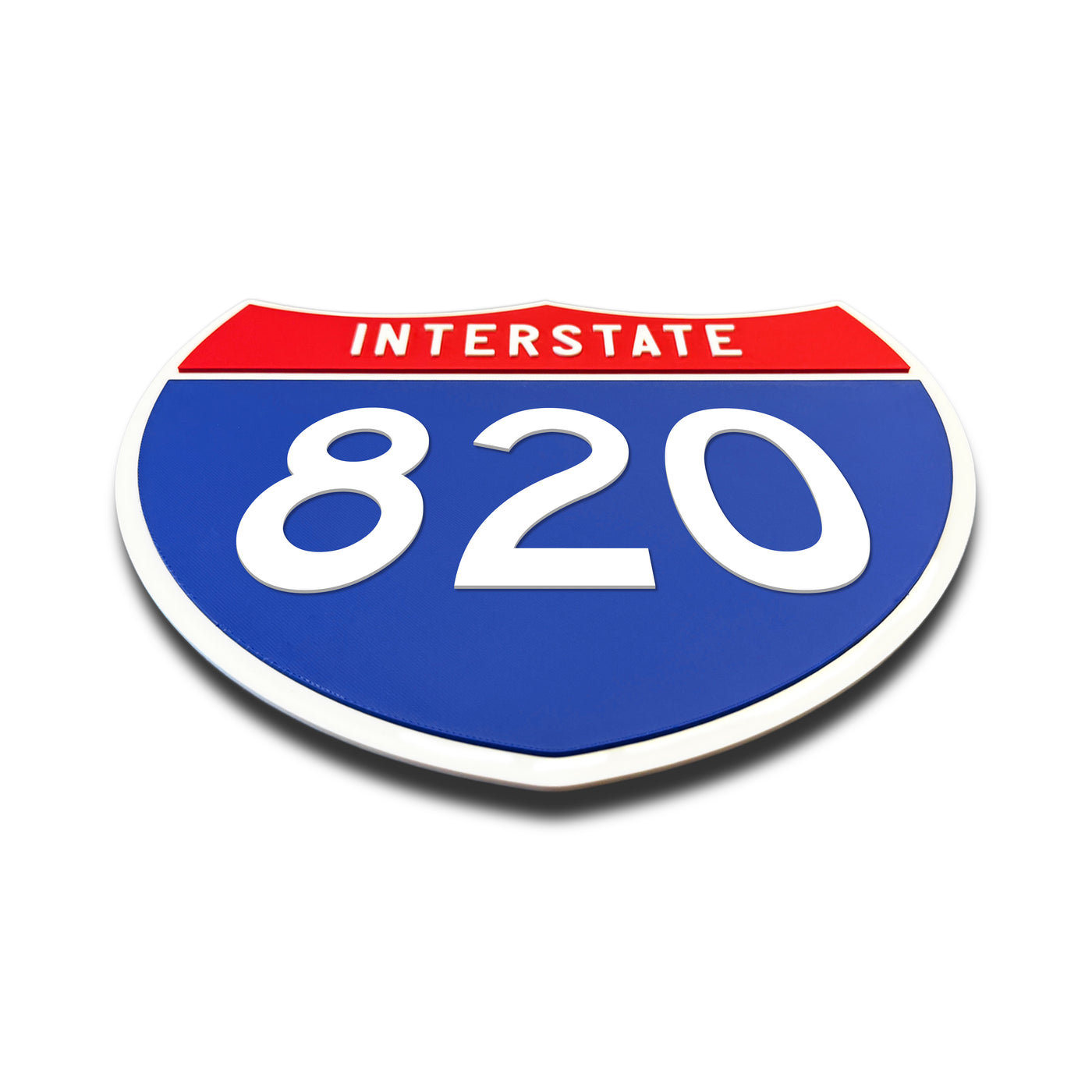 Interstate 820 Number Only road sign replica flat view