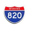 Interstate 820 Number Only road sign replica front view