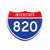 Interstate 820 Number Only road sign replica front view