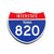 Interstate 820 Texas road sign replica front view