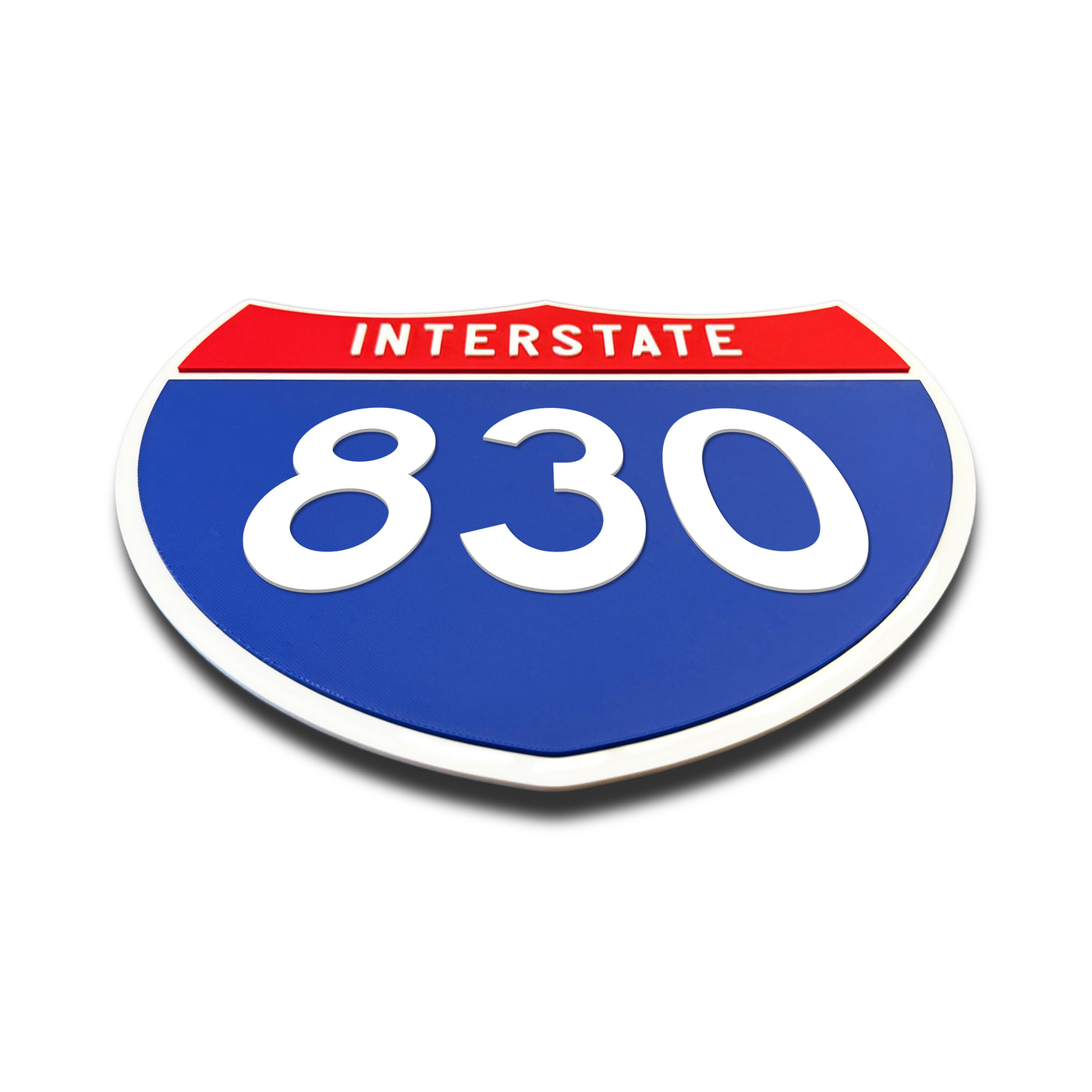 Interstate 830 Number Only road sign replica flat view