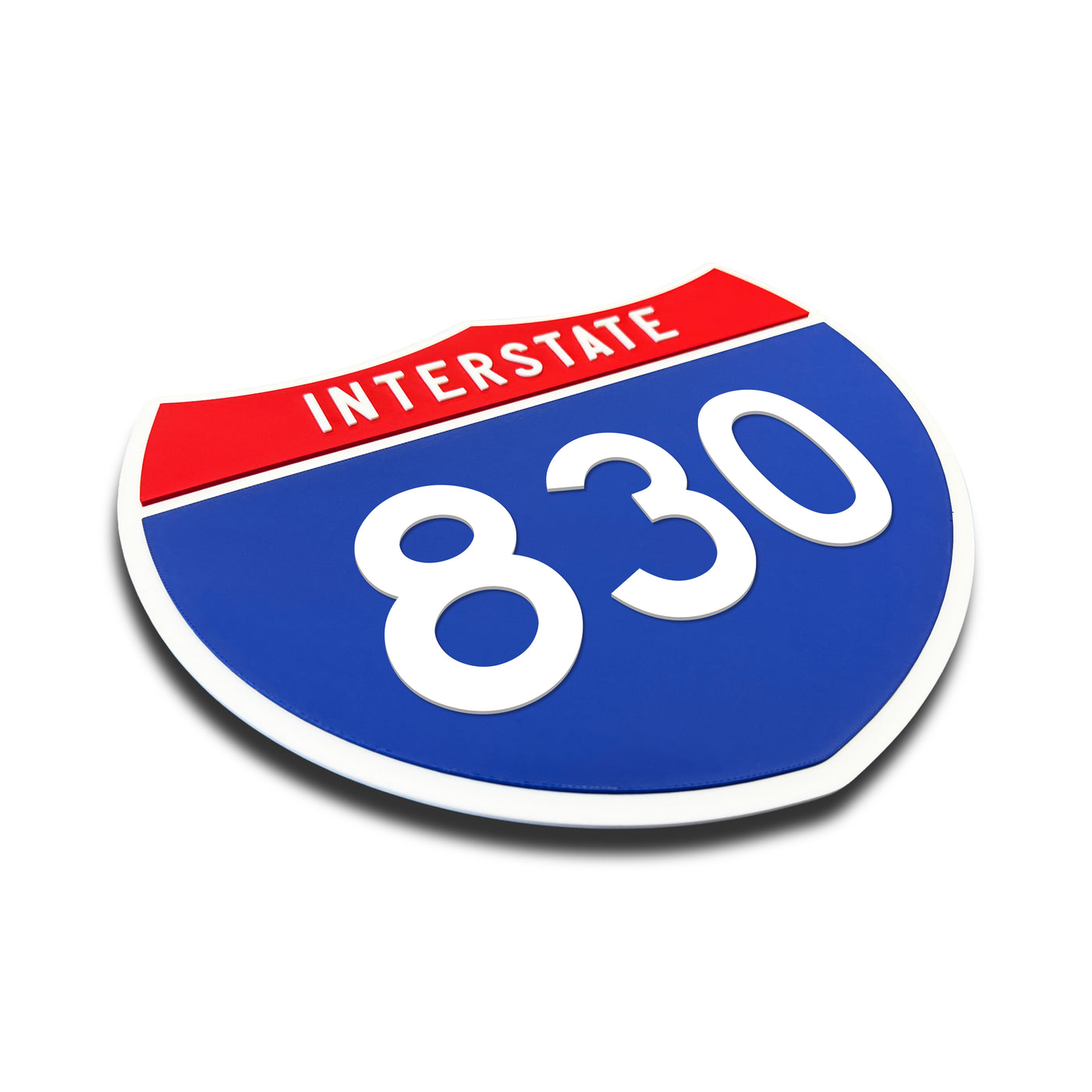 Interstate 830 Number Only road sign replica three quarter view