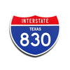 Interstate 830 Texas road sign replica front view