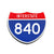 Interstate 840 Number Only road sign replica front view