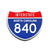 Interstate 840 North Carolina road sign replica front view