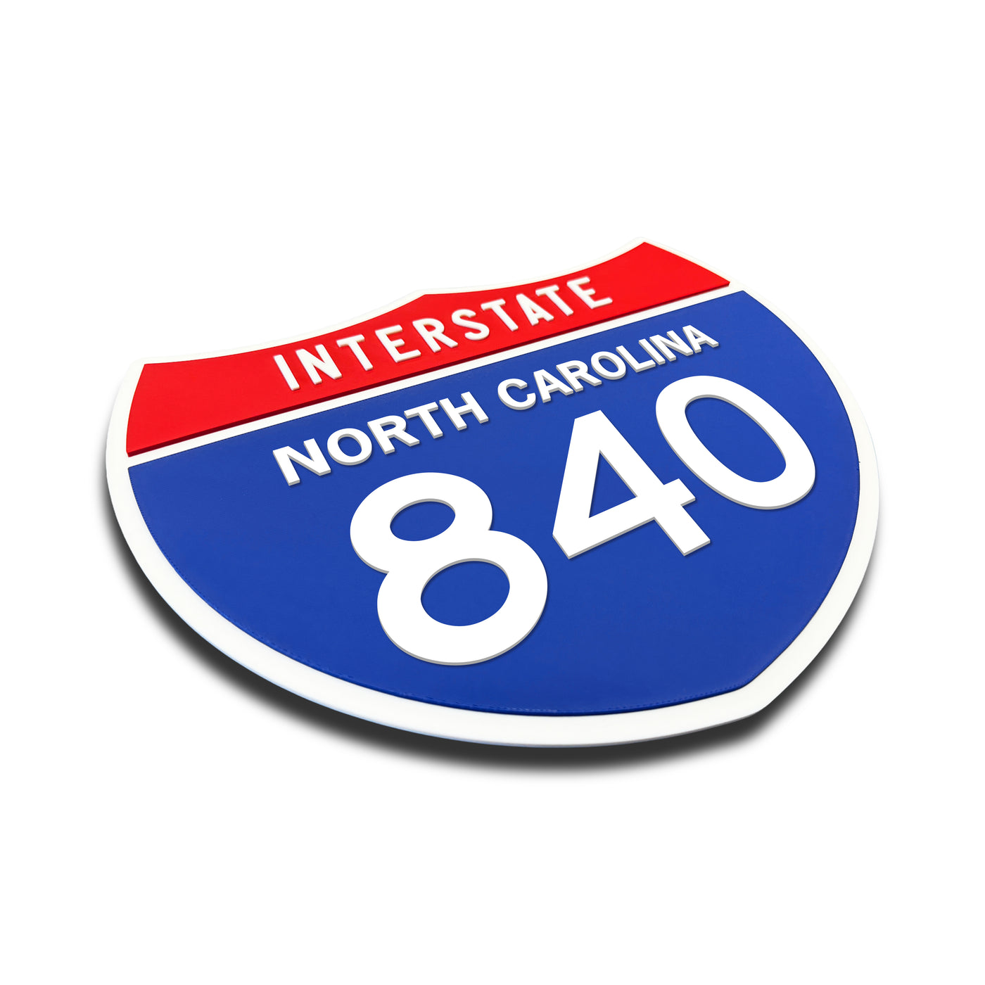 Interstate 840 – North Carolina road sign replica three-quarter view