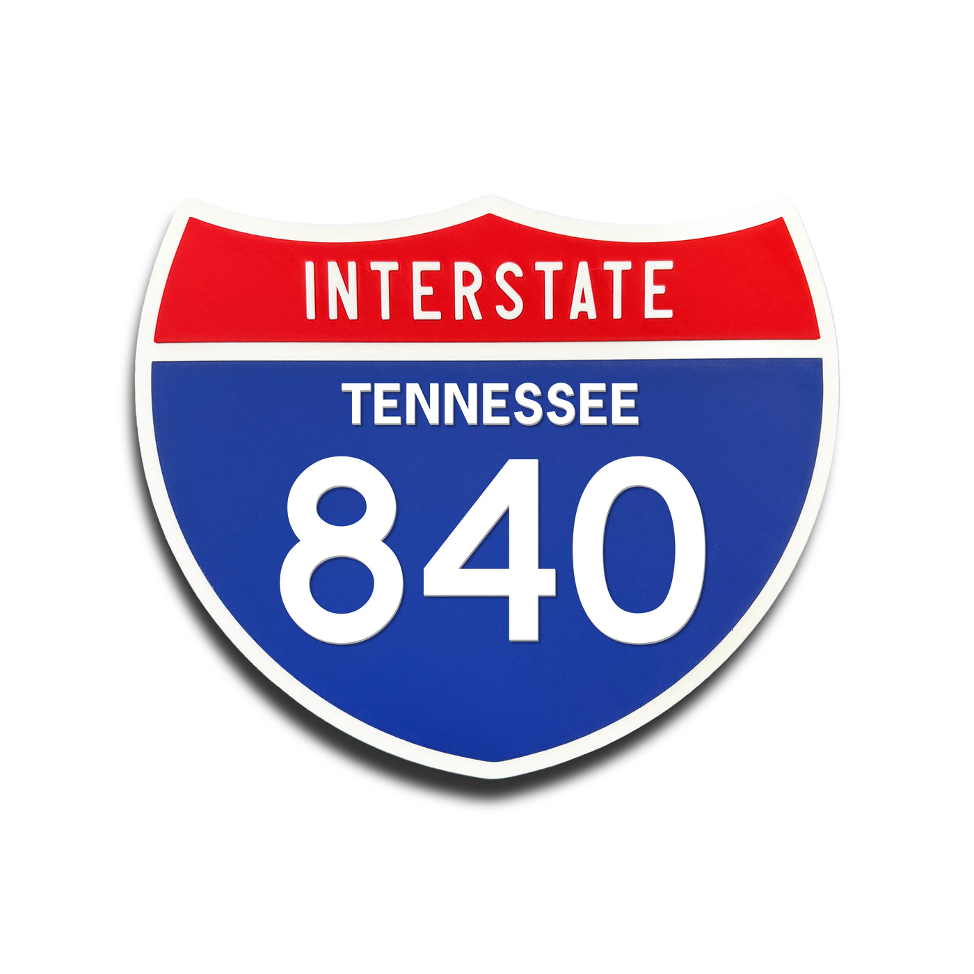 Interstate 840 Tennessee road sign replica front view