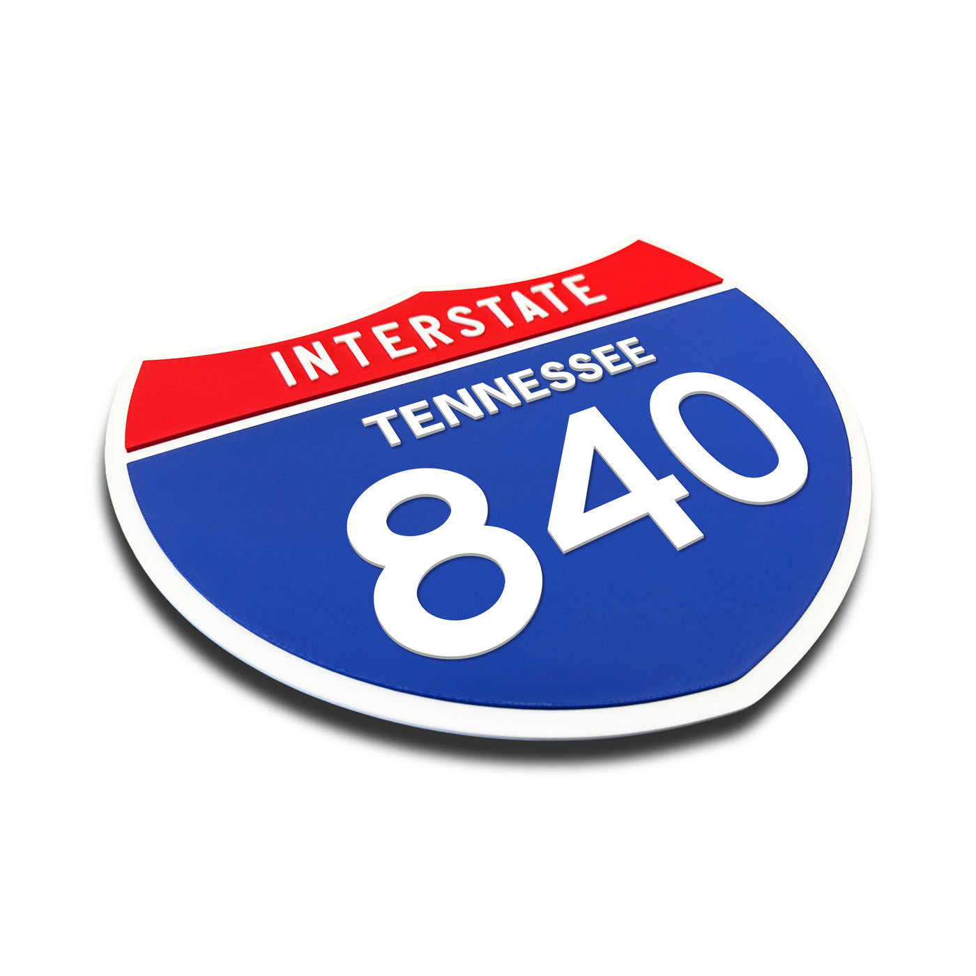 Interstate 840 – Tennessee road sign replica three-quarter view