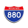 Interstate 880 Number Only road sign replica front view
