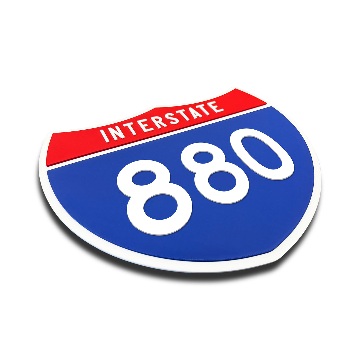 Interstate 880 Number Only road sign replica three quarter view