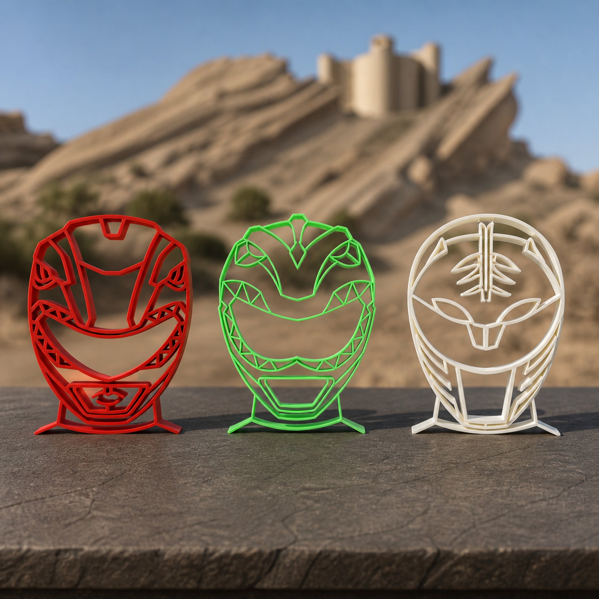 Mighty Morphin Power Rangers Helmets Line Art Sculpture Collection