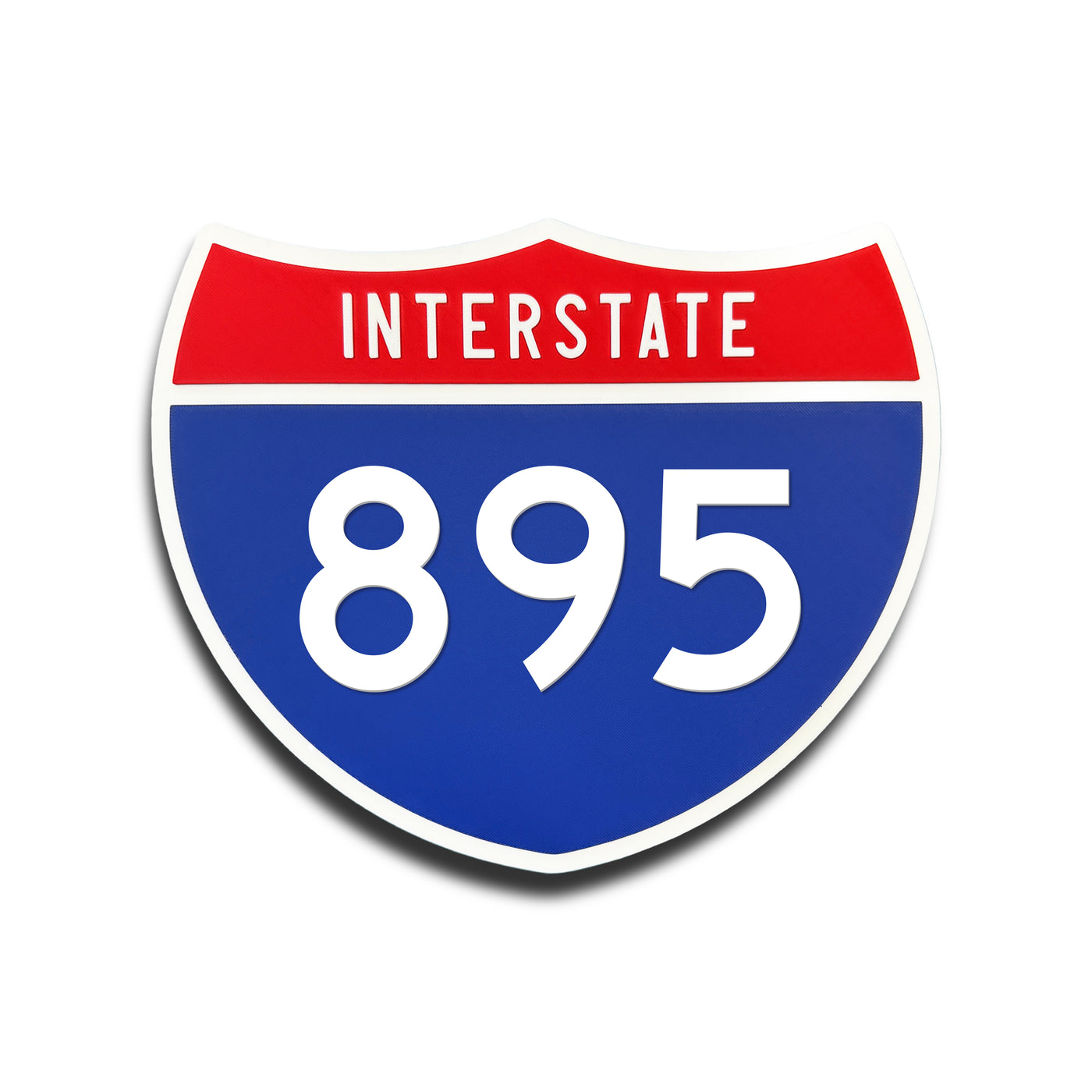 Interstate 895 Number Only road sign replica front view
