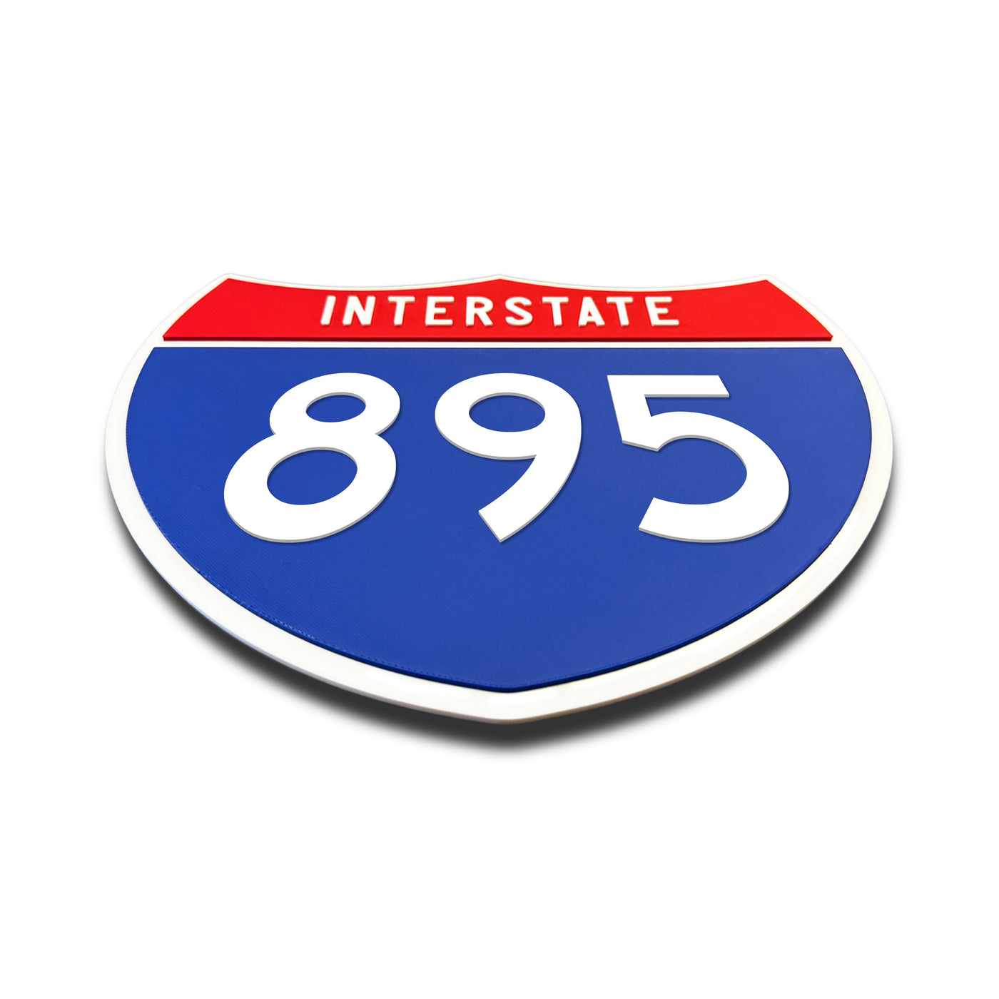 Interstate 895 Number Only road sign replica flat view