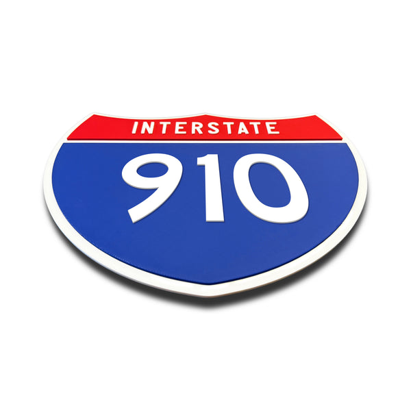 Interstate 910 Number Only road sign replica flat view