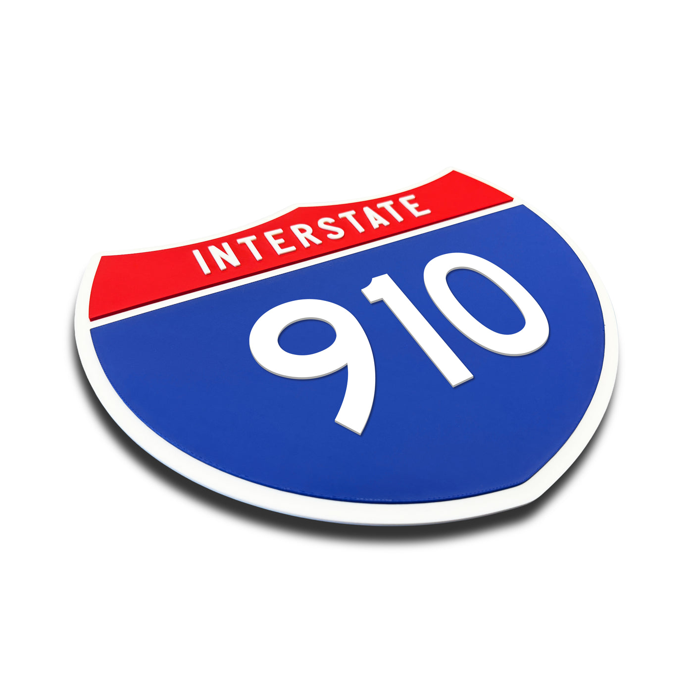 Interstate 910 Number Only road sign replica three quarter view