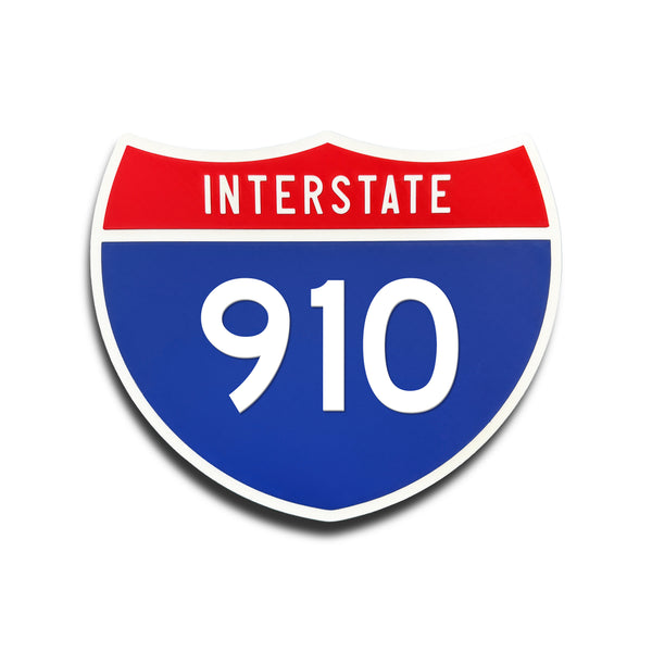 Interstate 910 Number Only road sign replica front view