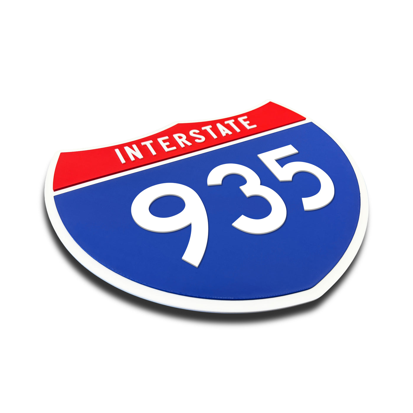 Interstate 935 Number Only road sign replica three quarter view