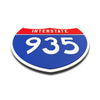 Interstate 935 Number Only road sign replica flat view