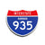 Interstate 935 Kansas road sign replica front view