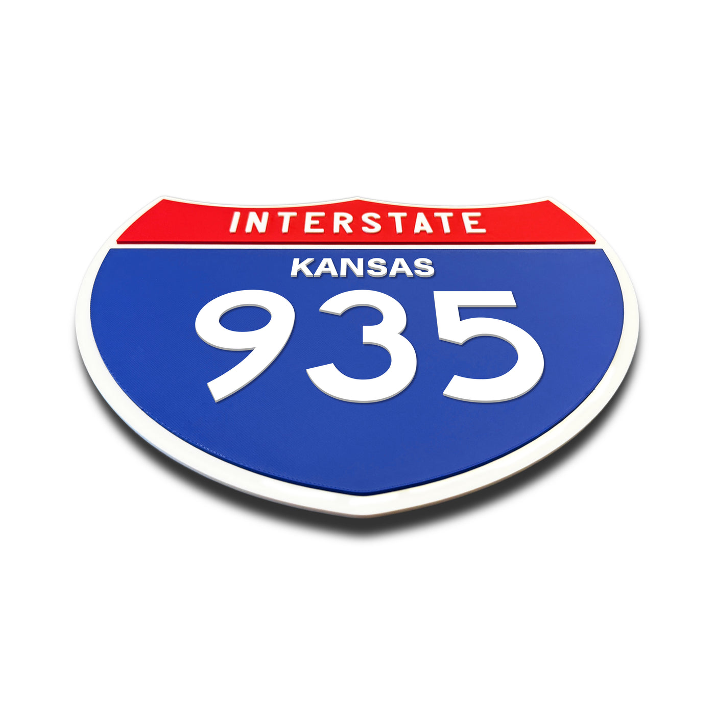 Interstate 935 – Kansas road sign replica flat view