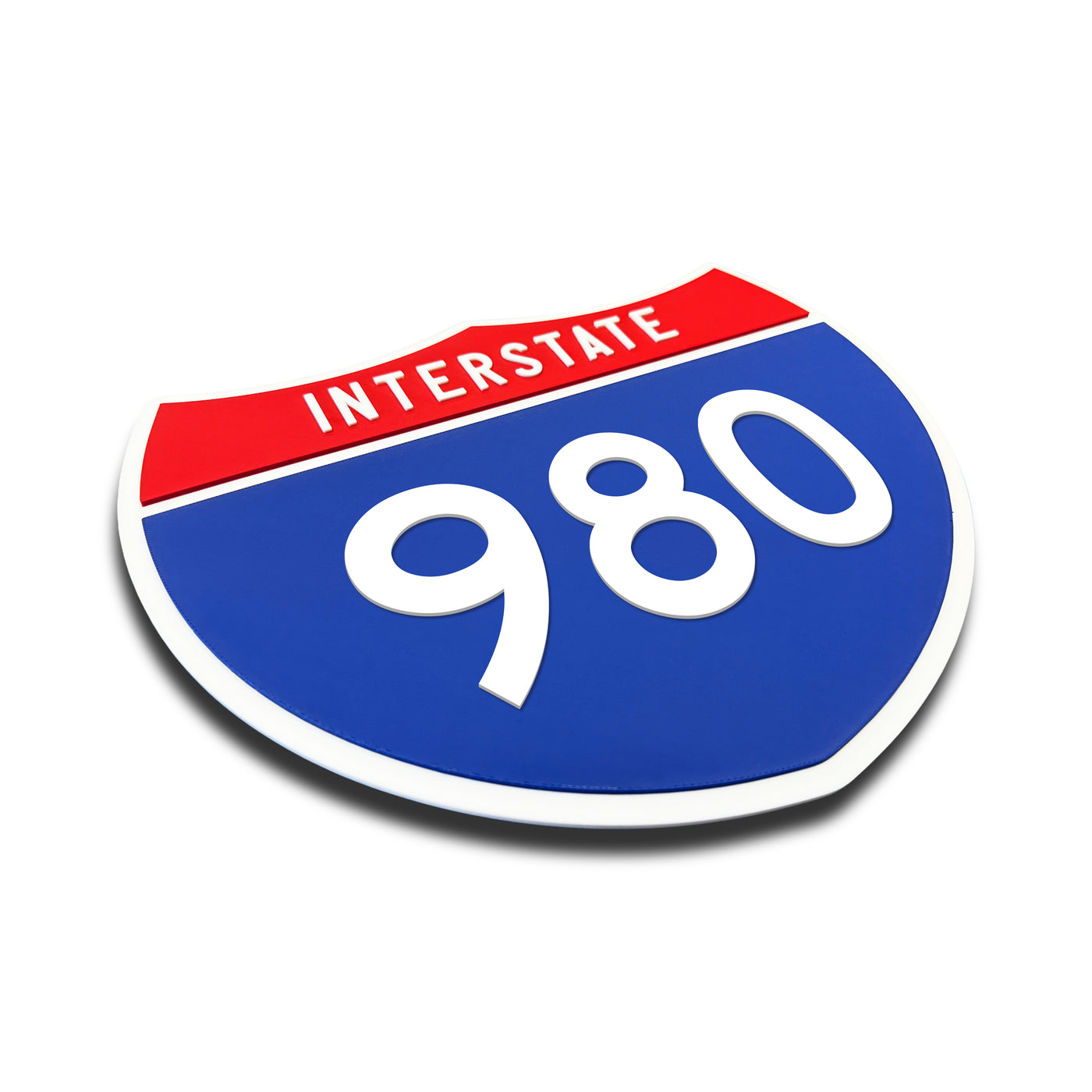 Interstate 980 Number Only road sign replica three quarter view