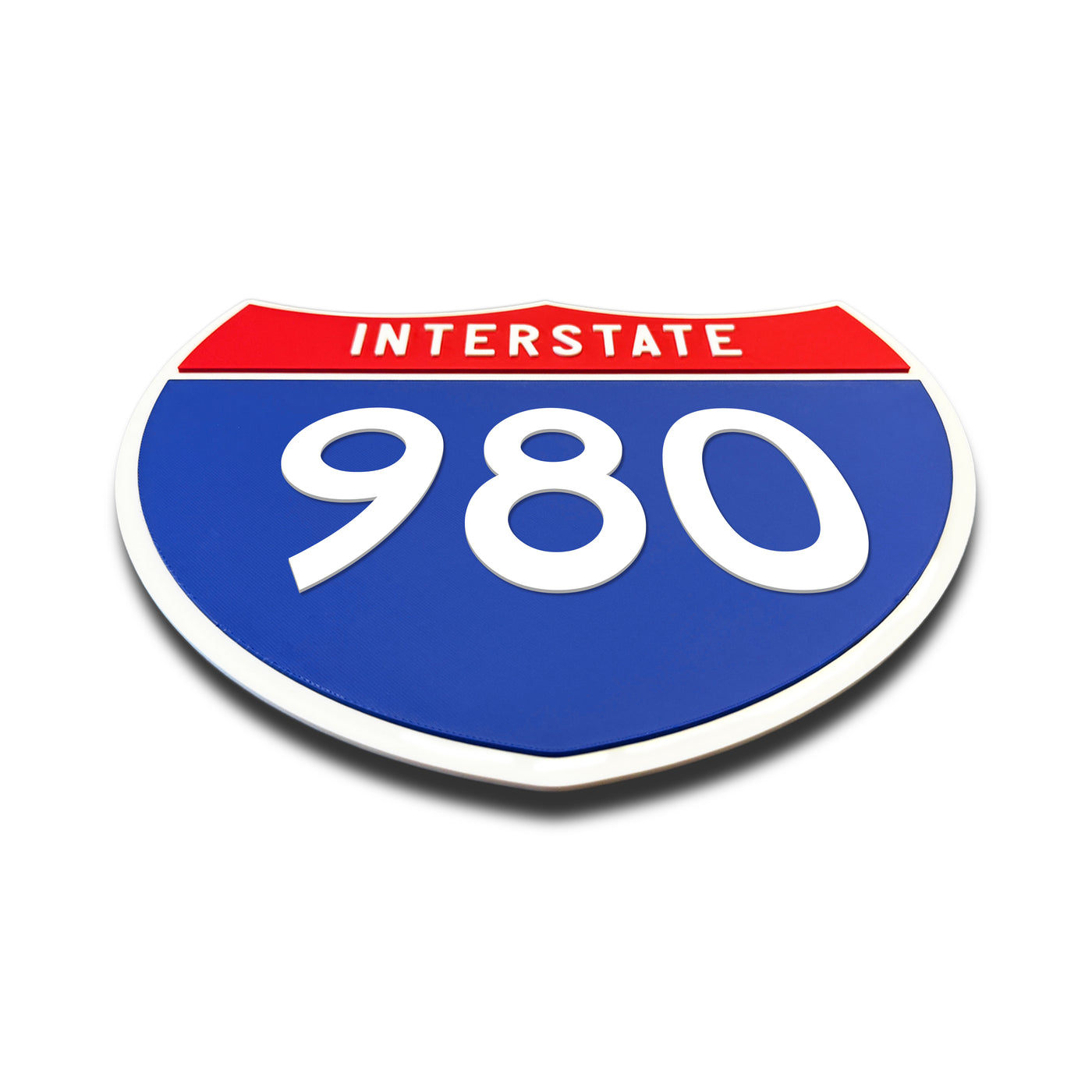 Interstate 980 Number Only road sign replica flat view