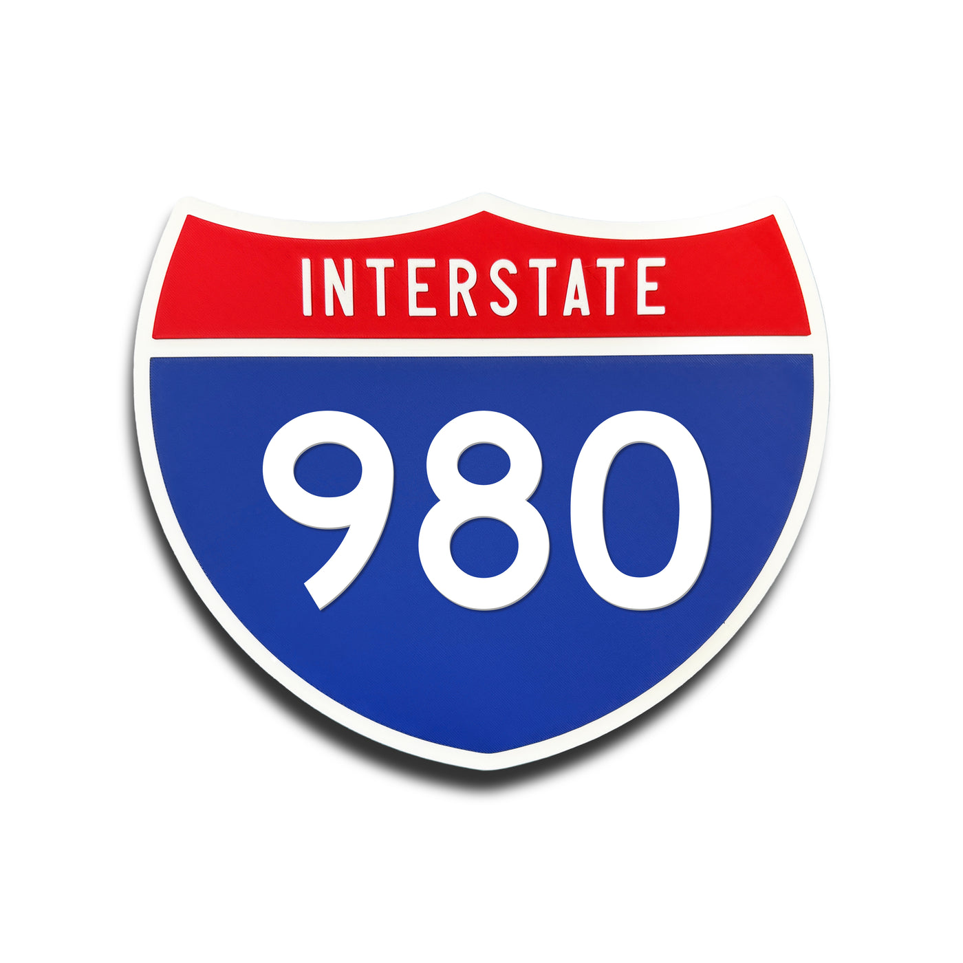 Interstate 980 Number Only road sign replica front view
