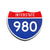 Interstate 980 Number Only road sign replica front view