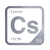 Cesium periodic table Elemental Tile in Gray