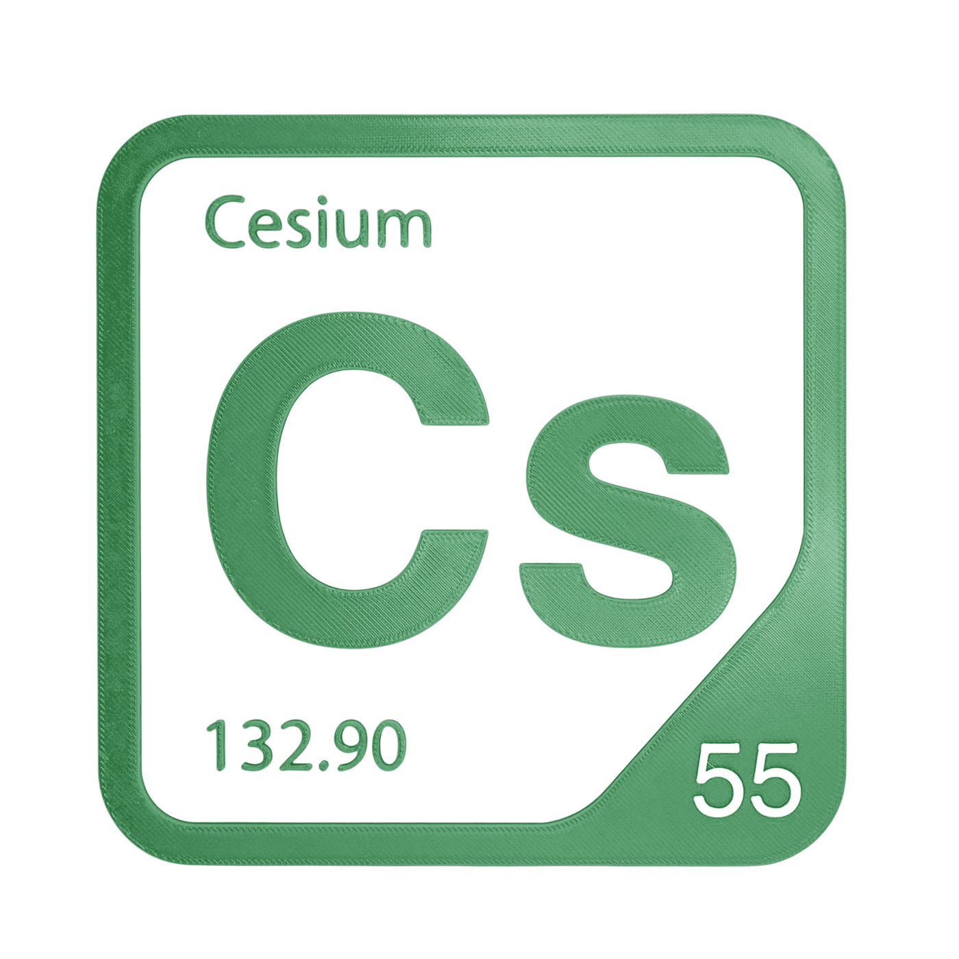 Cesium periodic table Elemental Tile in Green