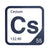 Cesium periodic table Elemental Tile in Navy Blue