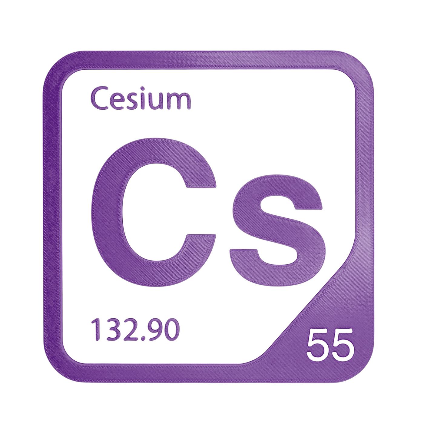 Cesium periodic table Elemental Tile in Purple