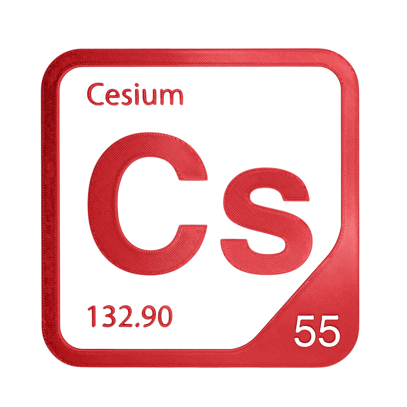 Cesium periodic table Elemental Tile in Red